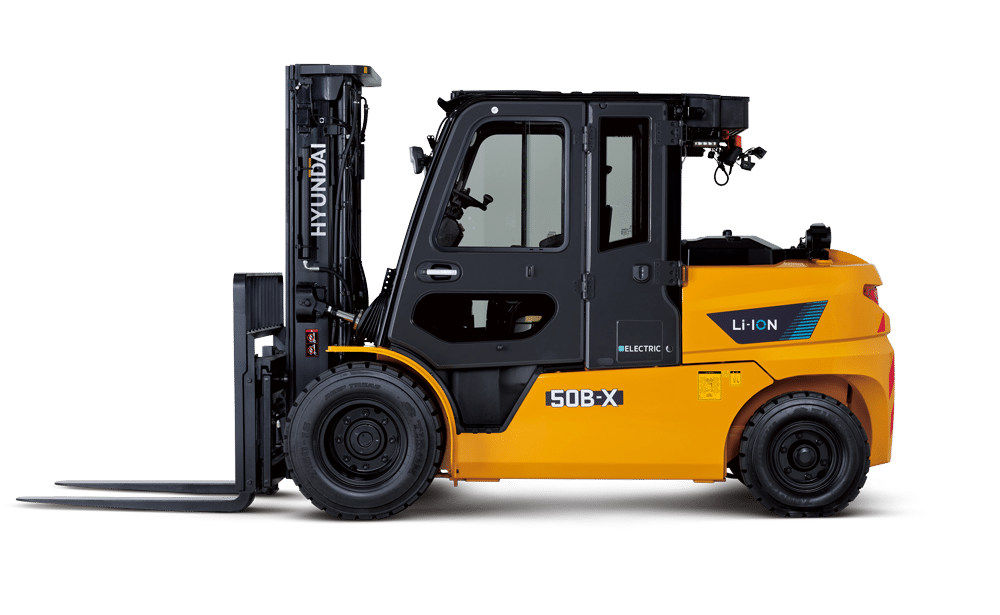 Hyundai 50B-X 5 ton elektrische heftruck met Li-ion technologie zijaanzicht